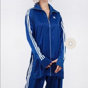 Adidas Blue Track Jacket with White Stripes